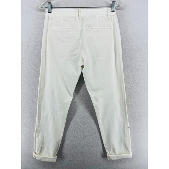 PILCRO AND THE LETTERPRESS Pants 25 Hyphen Chinos Ankle Cuffed Low Rise White - Picture 3 of 16
